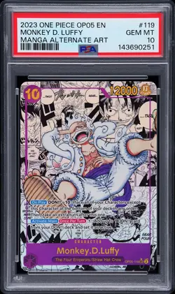 2023 ONE PIECE NEW ERA MANGA ALTERNATE ART OP05-119 MONKEY D. LUFFY PSA 10 - Image 1