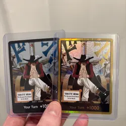 One Piece Tcg Dracule Mihawk OP14 Gold Don!! Azure Sea's Seven English NM - Image 1