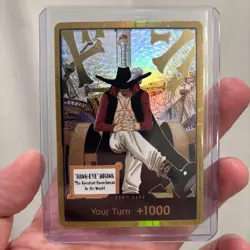 One Piece Tcg Dracule Mihawk OP14 Gold Don!! Azure Sea's Seven English NM - Image 3