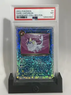 Pokemon TCG Dark Vaporeon Legendary Collection Holo Rare Card 9/110 HP PSA 7 - Image 1