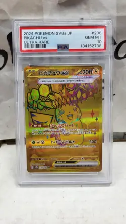 2024 JAPANESE PIKACHU EX FULL ART RARE UR TERASTAL FEST SV8A POKEMON PSA 10 #236 - Image 2
