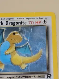 1st Edition Dark Dragonite Holo Rare 5/82 Team Rocket Pokemon HP Card Vintage - Image 2