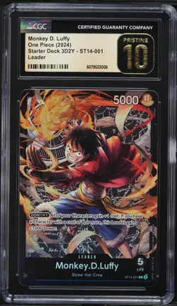 2024 One Piece Starter Deck 3D2Y Monkey D. Luffy #ST14-001 CGC 10 PRISTINE - Image 1