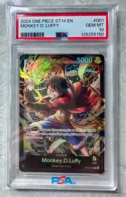 2024 ONE PIECE STARTER DECK ST14-3D2Y #001 MONKEY D. LUFFY - PSA 10 - ENGLISH - Image 1