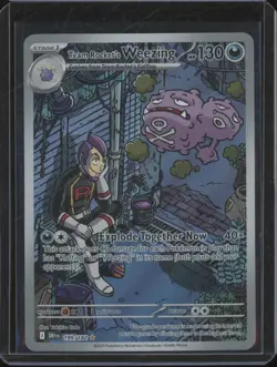 2025 Pokemon Destined Rivals TEAM ROCKET'S WEEZING #199 Illustration Rare JFB3 - Image 1