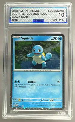 4457 Squirtle 2023 Pokemon SV Black Star Promo - SVP EN #048 AGS 10 - Image 1