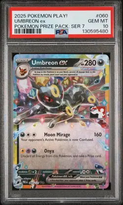 PSA 10 2025 Pokemon Play! Prize Pack Series 7 Umbreon EX #060 Holo Stamp - Image 1