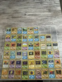 Complete 1st Edition Fossil Non-Holo Set 16-62 (NM/MINT) Vintage Pokemon Cards - Image 1
