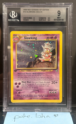 Pokemon Slowking Holo 1st ed 14/111 2000 Neo Genesis BGS 9 - Image 1