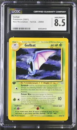 CGC 8.5 Golbat Neo Revelation 1st Edition 29/64 Pokemon Card - Image 1