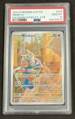 Pokemon Center ETB Black Star Promo 075 Mimikyu PSA 10 2024 SVP EN SV Fast Ship - Image 1