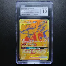 RESHIRAM & CHARIZARD GX Sun & Moon Promo #SM247 CGC 10 Pokemon - Image 1