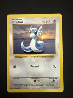 Pokemon TCG Dratini Base Set, Unlimited Uncommon Card 26/102 Shadowless LP - Image 1