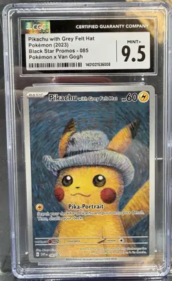 2023 Pokemon Black Star SV Promo 085 Van Gogh Pikachu With Grey Felt Hat CGC 9.5 - Image 1