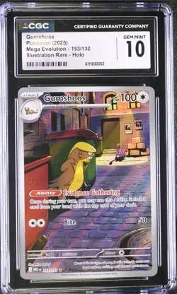 Gumshoos 153/132 Illustration Rare IR Pokemon Mega Evolution CGC 10 GEM MINT - Image 1