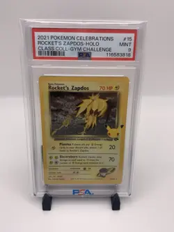 2021 POKEMON CELEBRATIONS CLASSIC COLLECTION #15 ROCKET'S ZAPDOS-HOLO PSA 9 - Image 1