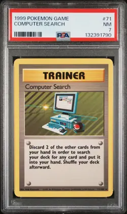 1999 POKEMON BASE SET UNLIMITED #71 COMPUTER SEARCH PSA 7 - Image 1