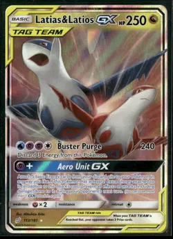 2019 Pokemon Latias and Latios GX 113/181 Sun and Moon Team Up - Image 1