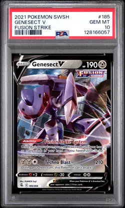 2021 POKEMON SWORD & SHIELD FUSION STRIKE #185 GENESECT V PSA 10 - Image 1