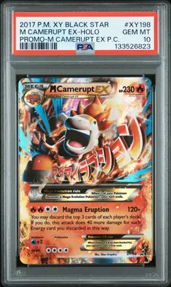 2017 POKEMON XY BLACK STAR PROMO MEGA CAMERUPT EX PREM COLL M CAMERUPT EX PSA 10 - Image 1