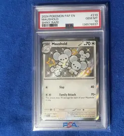 Maushold 210/091 Shiny Holo Rare Paldean Fates Pokemon TCG Psa 10 - Image 1