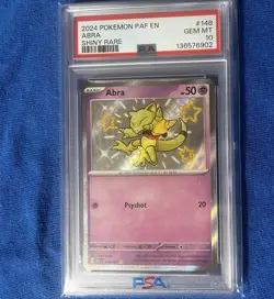 PSA 10 GEM MINT Abra 148/091 Baby Shiny Rare Pokemon Paldean Fates - Image 1
