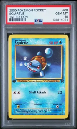 2000 POKEMON ROCKET 1ST EDITION #68 SQUIRTLE PSA 10 - Image 1
