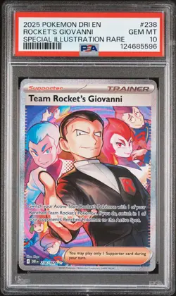 2025 POKEMON DRI SPECIAL ILLUSTRATION RARE #238 TEAM ROCKET'S GIOVANNI PSA 10 - Image 1