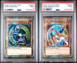 Dark Magician + Dark Magician Girl PSA 9 Bundle - TN23-EN001 MP24-EN009 Yugioh - Image 1