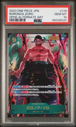 One Piece CCG JPN PSA 10 Roronoa Zoro #OP06-118 - Image 1