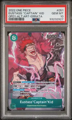One Piece TCG - Eustass"Captain"Kid - OP01-051 Errata - PSA 10 - Image 1