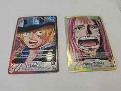 One Piece CCG Sabo OP13-004 and Jewelry Bonney OP13-100 - Image 1