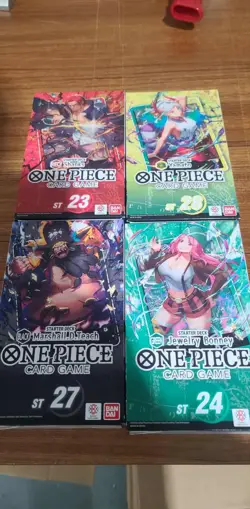 One Piece Starter Deck 4 Decks ST 27 24 23 28 Four total starter Decks Sealed - Image 1