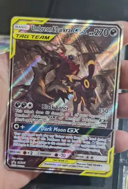 Umbreon & Darkrai GX Tag Team SM241 Black Star Promo Sun & Moon Pokemon TCG - Image 1