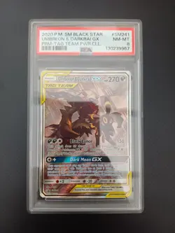Pokemon TCG - Umbreon & Darkrai GX Black Star Promo #SM241 Sun and Moon PSA 8 - Image 1