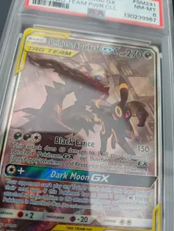 Pokemon TCG - Umbreon & Darkrai GX Black Star Promo #SM241 Sun and Moon PSA 8 - Image 2