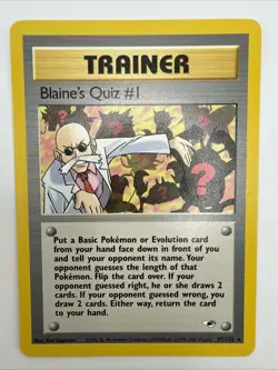 Blaine's Quiz #1 97/132 Gym Heroes Regular Rare Vintage Pokemon Card - Image 3