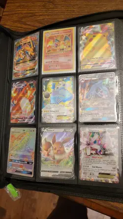 Pokemon TCG Card Collection In VaultX Binder 1 Graded Card And 1 Pikachu Vmax... - Image 1
