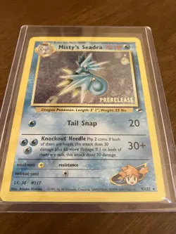 Misty’s Seadra Prerelease Promo Card Holo 9/132 Rare Pokemon Ungraded - Image 1