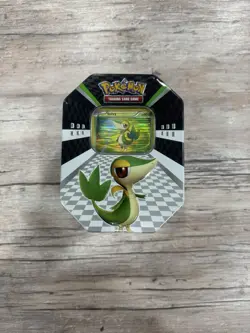 2011 Pokemon Black & White TCG Tin - Snivy Card Tin Only With Figure And Promo - Image 1