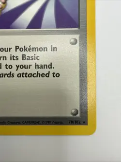 Scoop Up 78/102 Base Set Regular Rare Vintage Pokemon Card - Image 5