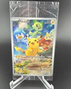 Pikachu 027 Sv: Scarlet & Violet Etb Black Star Promo Cards Holo Pokemon Sealed - Image 1