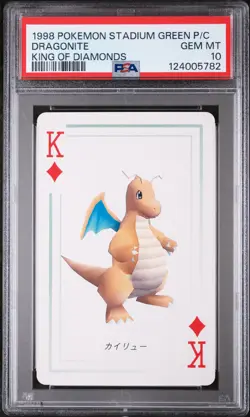 1998 POKEMON STADIUM GREEN VERSION PLAYING CARDS DRAGONITE PSA 10 - Image 1