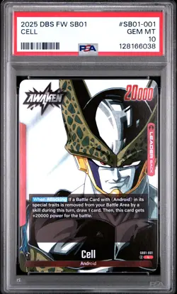 2025 DRAGON BALL SUPER CARD GAME FUSION WORLD MANGA BOOSTER 01 CELL PSA 10 - Image 1