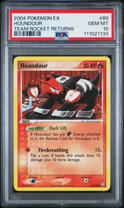 2004 POKEMON EX TEAM ROCKET RETURNS #60 HOUNDOUR PSA 10 - Image 1
