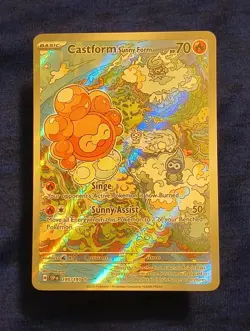 Pokemon TCG Castform Sunny Form Illustration Surging Sparks 195/191 - Image 1
