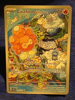 Pokemon TCG Castform Sunny Form Illustration Surging Sparks 195/191 - Image 3