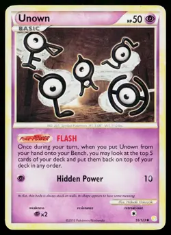 Unown 55/123 Uncommon HeartGold & SoulSilver Pokemon Lightly Played - Image 1