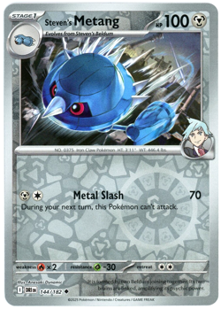 Steven's Metang (Reverse Holo) - 144/182 - Destined Rivals - NM/M - Pokemon - Image 1