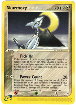 Skarmory 21/97 EX Dragon Regular Rare E-Reader Pokemon Card - Image 1